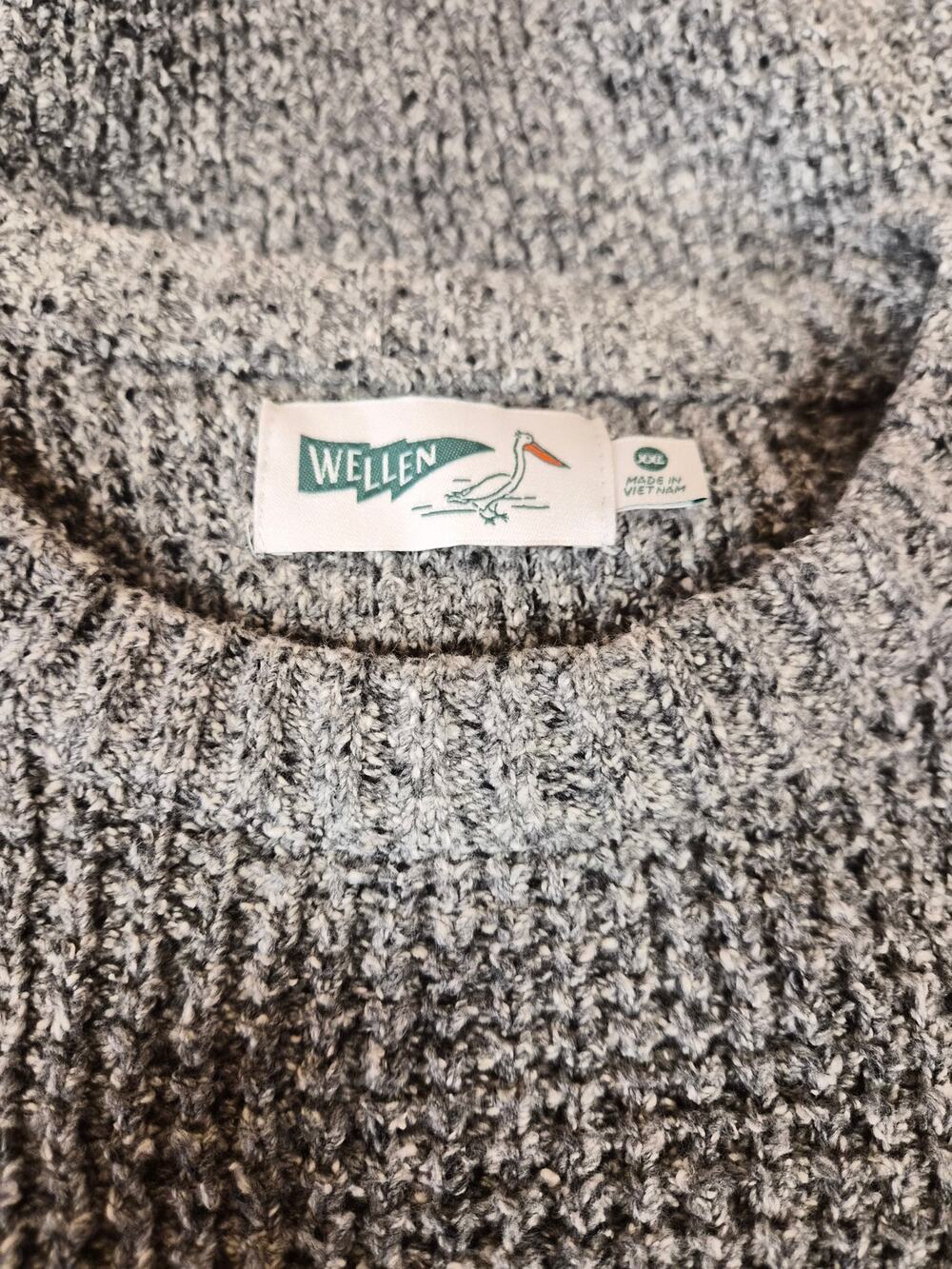 Wellen Crewneck Sweater Men's Size XXL Gray Recycled Cotton Headlands (1365)